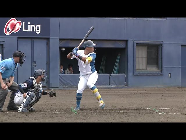 【ファーム】反対方向への一打!! ファイターズ・明瀬諒介 ライトへの犠牲フライで先制!!  2024年9月21日 北海道日本ハムファイターズ 対 埼玉西武ライオンズ