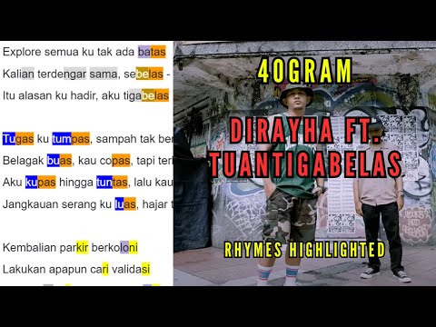 Dirayha ft. Tuantigabelas - 40Gram | Rhymes Highlighted