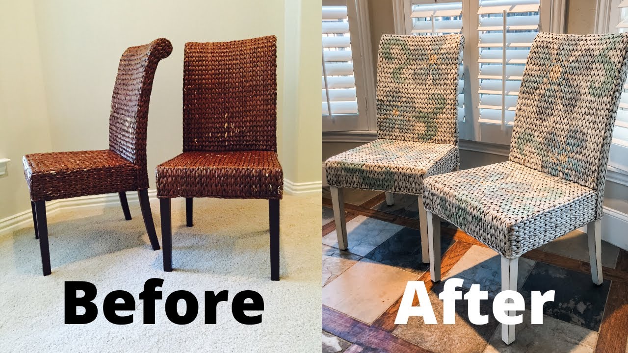 HOW TO UPDATE WICKER FURNITURE| Chalk painted furniture makeover