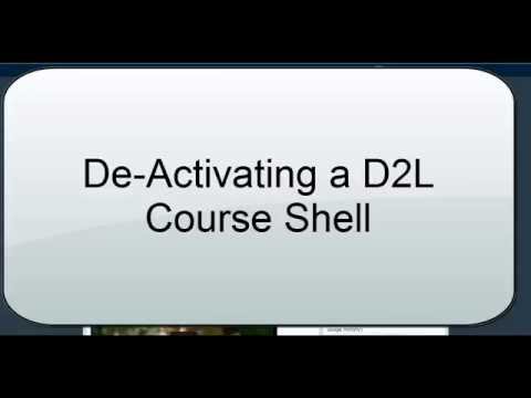 De Activating A D2l Course Shell D2l 10 3