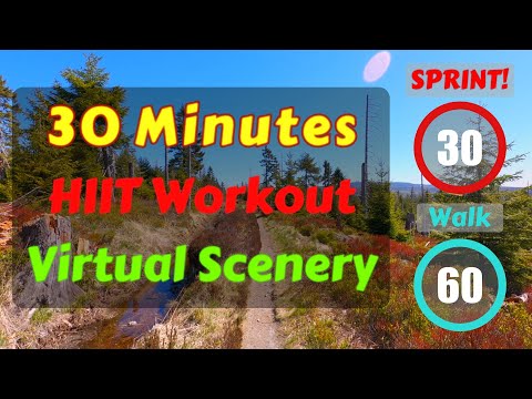 30 Minute HIIT Workout for Treadmill, Elliptical, Rowing Machine etc. - POV Virtual Scenery