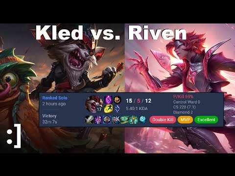Kled vs. Riven - Ft. Tobias Fate - Enough messing around. (ranked gameplay)