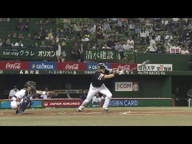 【6回表】ジワジワ追い上げ!! ホークス・内川、センター前タイムリーで3点差!! 2014/9/19 L-H