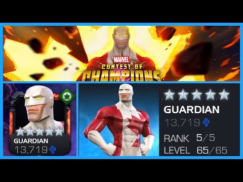 5 Star Rank 5/65 Sig 200 Guardian Abilities Breakdown And Gameplay | Marvels Contest of Champions