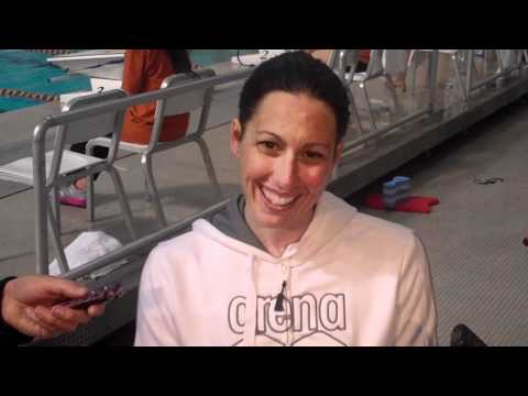 Janet Evans after making the Olympic Trials cut in the 400m free