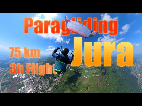 Paragliding Jura - 75km - 3h Flight - with Advance Epsilon DLS -  SlowAir_TV