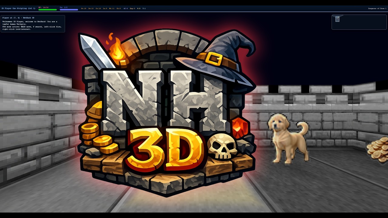 NetHack 3D &ndash; Bringing the Dungeon Into 3D - YouTube