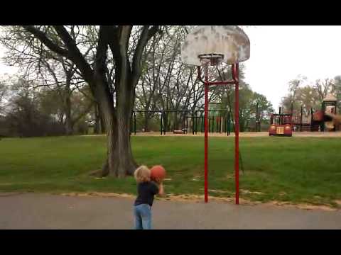 Tylan 4yrs old shooting on 10ft goal