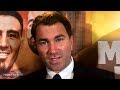 EDDIE HEARN "KHAN BROOK FIGHT WILL HAPPEN AROUND MARCH; REHYDRATION CLAUSE COULD BE DEAL BREAKER"