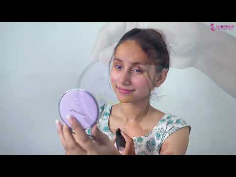 MAJESTIQUE Glitter Round Pocket Mirror - 1X/2X Magnifying Makeup Hand Mirror #makeupmirror #portable