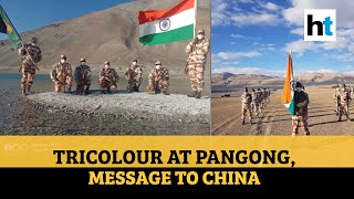 Ladakh: Clear message to China as soldiers hoist tricolour at Pangong lake - Download this Video in MP3, M4A, WEBM, MP4, 3GP
