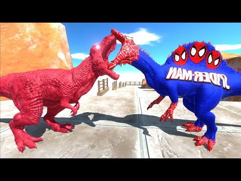 WAR T REX MOUNTAIN DEATH FALL - Animal Revolt Battle Simulator