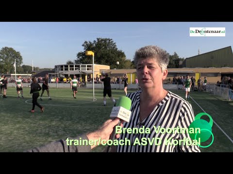 Trainer/coach Brenda Voortman na DOS Kampen - ASVD Korfbal 18-20
