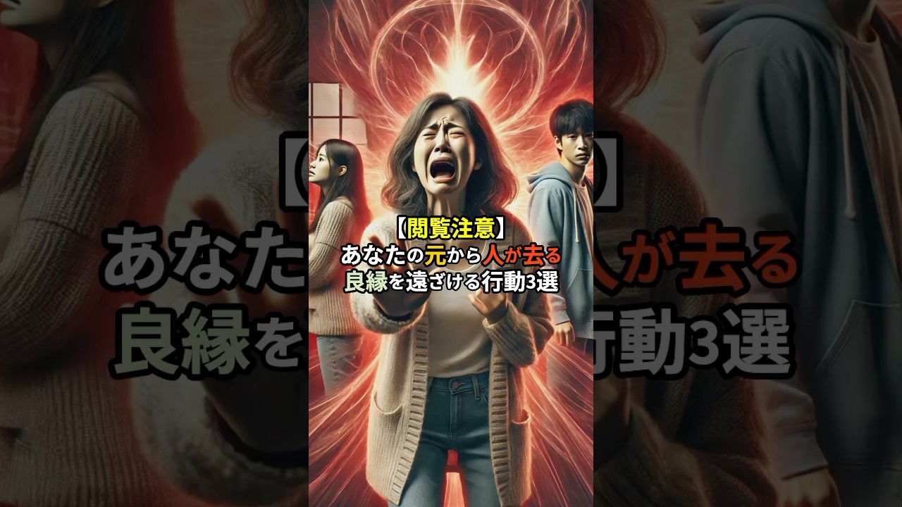 【閲覧注意】あなたの元から人が去る良縁を遠ざける行動3選　#スピリチュアル　#良縁