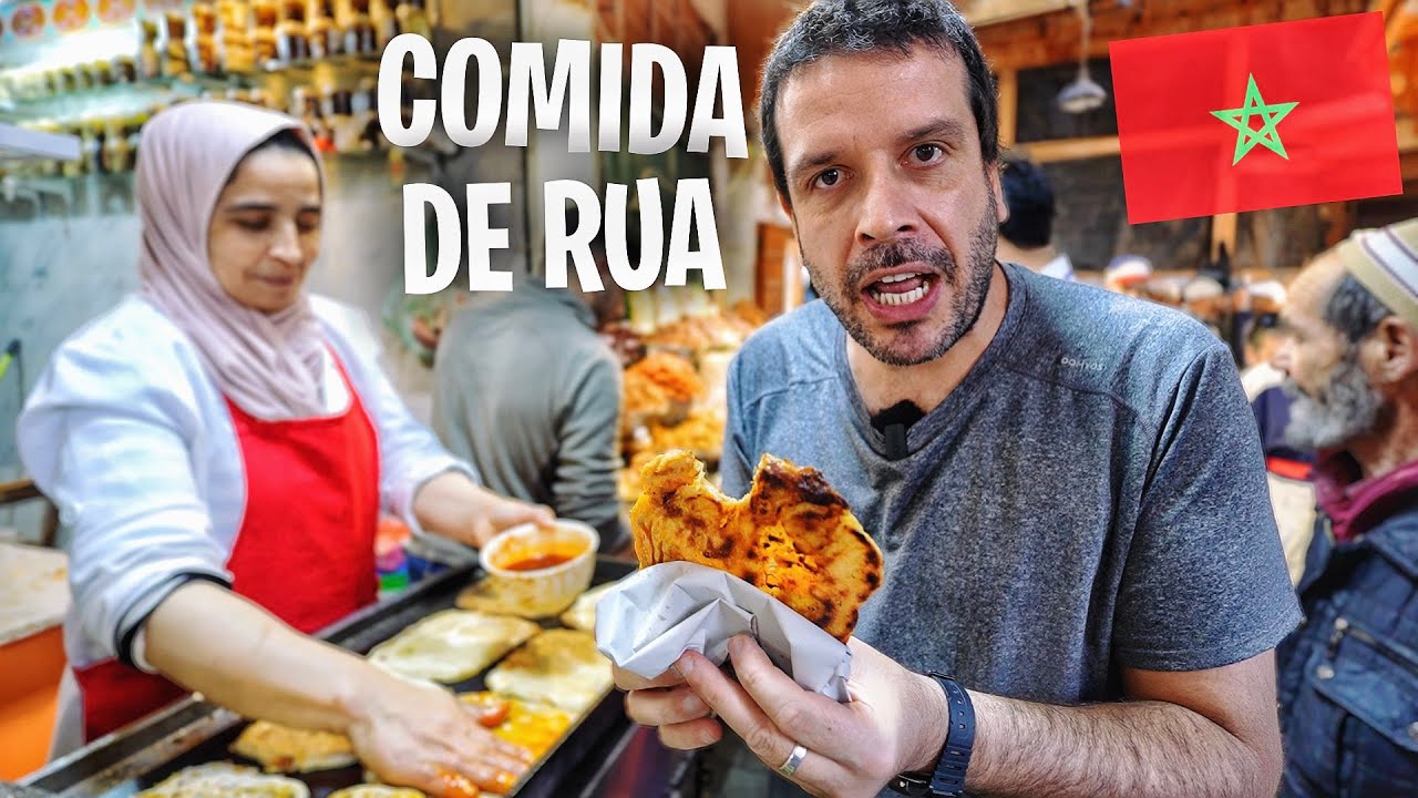 Provando COMIDA DE RUA na cidade mais antiga do Marrocos 🇲🇦