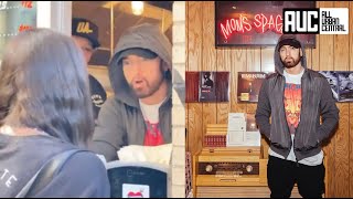 Eminem Serves Food To Fans At His Moms Spaghetti Restaurant Grand Opening