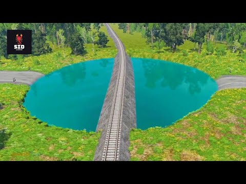 cars and train vs deep water-BeamNG drive-ultimate edition compilation#beamng #carvsbump #train