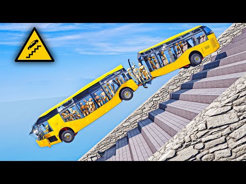 Cars vs Stairs: The Most Extreme Crash Challenge Yet!