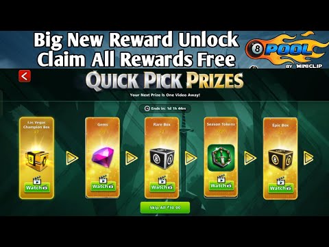 BIG Reward Update Claim All Prizes FREE | 8 Ball Pool Quick Pick Prizes #8ballpool #8poolweaver 