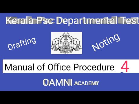 Kerala PSC departmental test classes- MOP-Manual of Office Procedure class 4