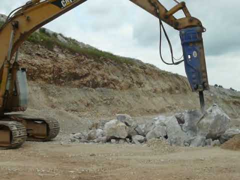 Powerful HydroRam Large Class Hydraulic Hammer in Action Part 2