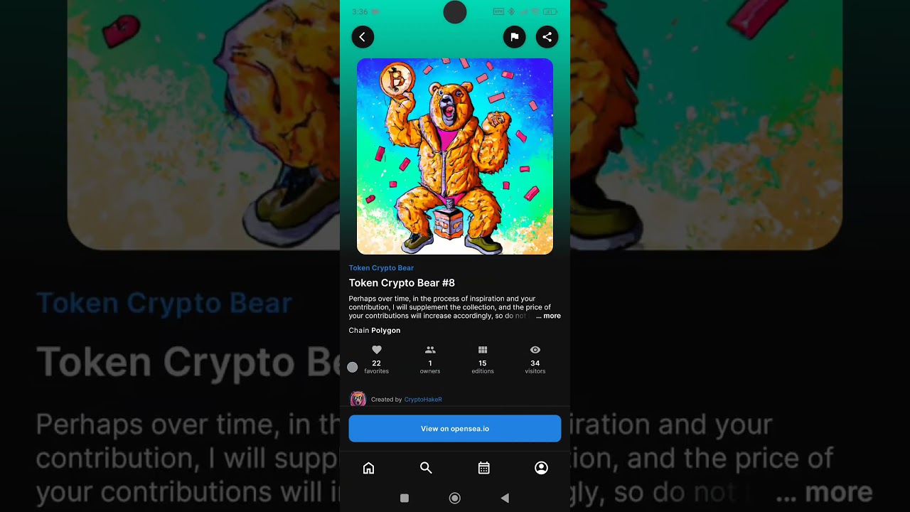 Token Crypto Bear #8. NFT Collection. #nft #opensea #bitcoin #bear #art #ethereum #nftart #shorts