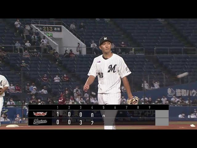 【5回表】マリーンズのルーキー・河村 5回1失点の好投を見せる!! 2021/9/12 M-E