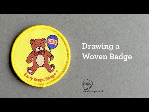 How to draw a woven cloth badge