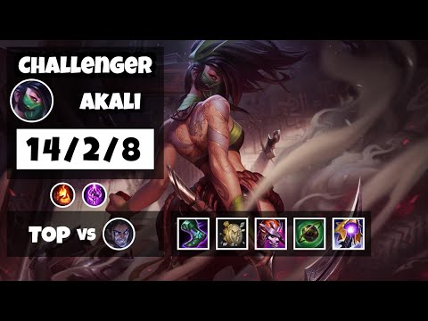 Akali vs Sylas 11.8 Top Lane S11 Challenger Gameplay (14/2/8) - KOREAN