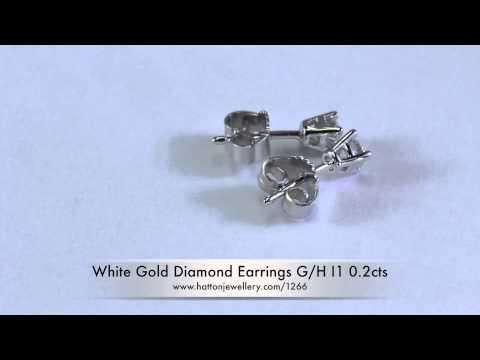 White Gold Diamond Earrings 0.2cts G/H I1 1266
