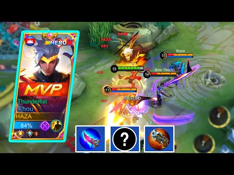 CHOU BEST BUILD FULL DAMAGE ONESHOT | CHOU PRO GAMEPLAY IN RANKED MYTHIC | MOBILE LEGENDS
