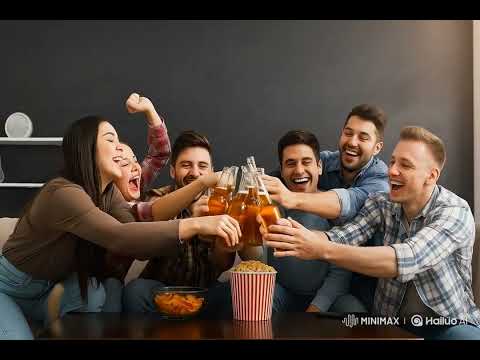 video amigos brindando