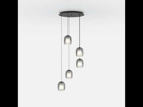Gambar Eglo Ciampino Lampu Gantung Round 5L E27 - Abu-Abu