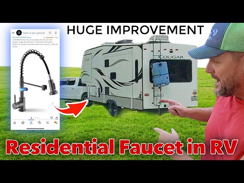 Installing a residential faucet in our RV… BIG IMPROVEMENT! #rvliving #rvlife