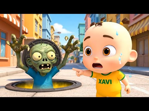 Monster in the Manhole | Don’t Play on the Manhole | Best Halloween Songs | Baby Xavi Kids Songs