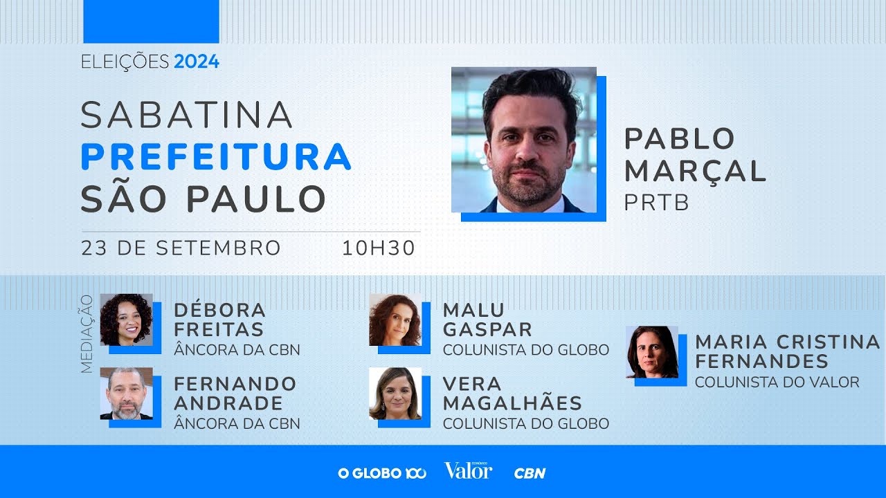 CBN sabatina Pablo Marçal - candidato a prefeitura de São Paulo - 23/09/2024