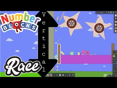 Numberblocks vertical race!! Follow the gravity