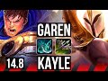 GAREN vs KAYLE (TOP) | 8/2/7, Rank 9 Garen, Legendary | NA Challenger | 14.8