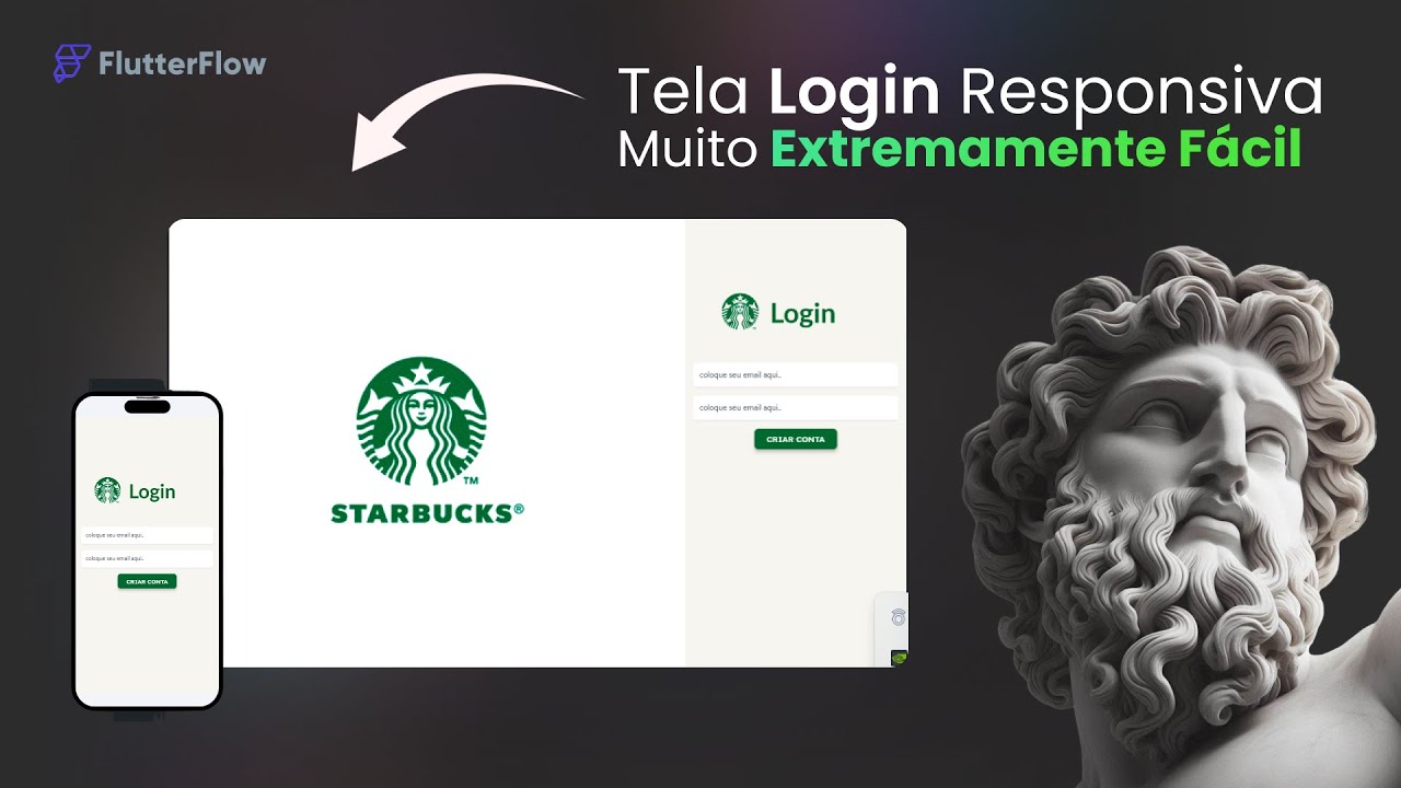 Flutterflow Tela de Login Responsiva I Tela de cadastro I Tela de Login estilo Starbucks