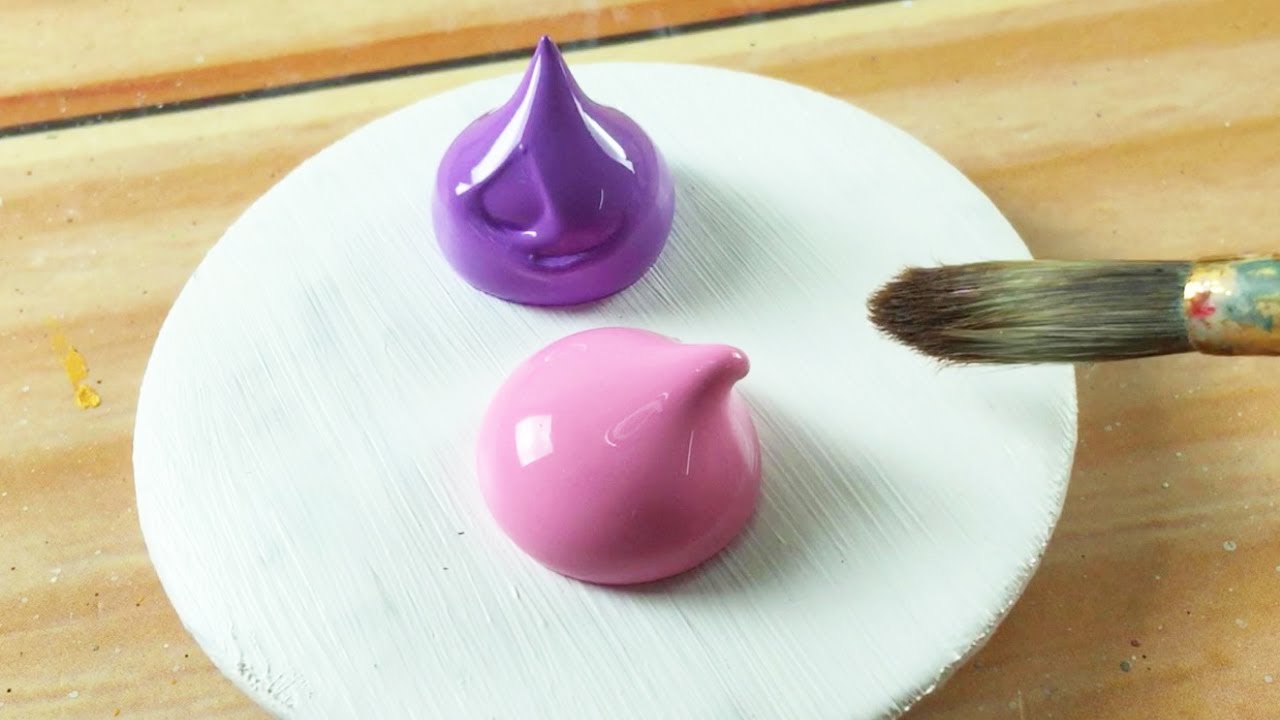 Daisy In Purple Night🌼 / Diy Acrylic Painting on Lapel Pin / Step By Step #268 / Satisfying ASMR