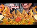 EATING SPICY GHUGNI SAMOSA CHALLENGE WITH BHOOTJOLOKIA ACHAR SPICY GHUGNI SAMOSA CHAT MUKBANG ASMR