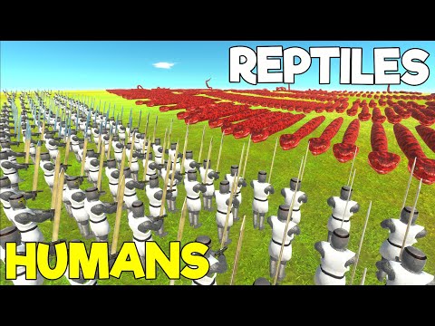 1000 Ancient Humans vs 1000 Reptiles - Battle Royale Tournament - Animal Revolt Battle Simulator
