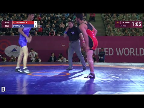 1/4 GR - 59 kg: K. AL BETHANI (IRQ) df. R. PRAVAN (THA) by TF, 8-0