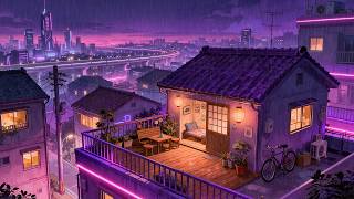Japanese Balcony Retreat 🌙 Chill Music Lofi Rain Hip Hop Beats for Calm Nights & Sleep