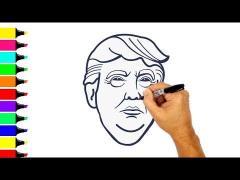 How to draw Donald trump easy - step by step
