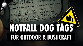 VERUNFALLT - Notfallkontakt ⚠️ "DOG TAGS" Erkennungsmarken für OUTDOOR, TREKKING und BUSHCRAFT