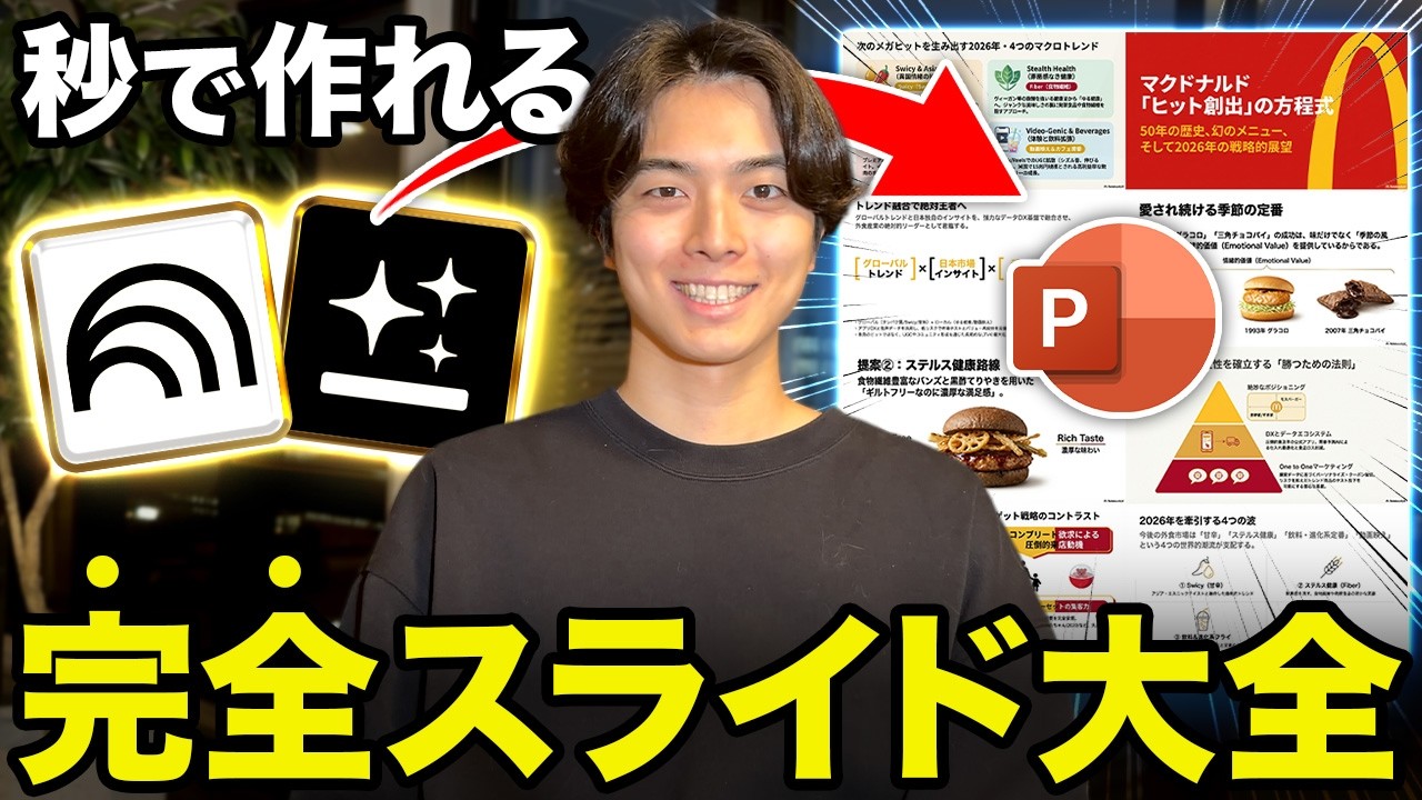 【爆速スライド】AI資料作成にマジで役立つ4つのAIを徹底解説します【全自動パワポ】
