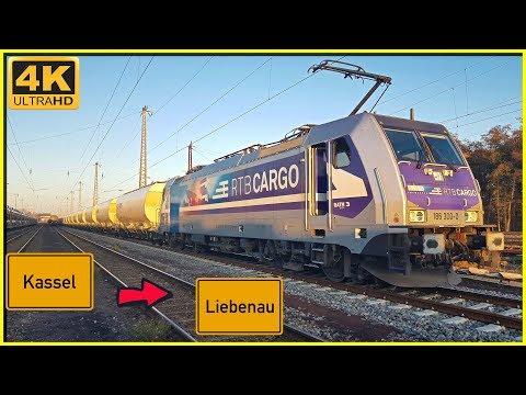 【4K】 Führerstandsmitfahrt  Edermünde BF nach Lamerden BF über Baunatal,Kassel,Immenhausen