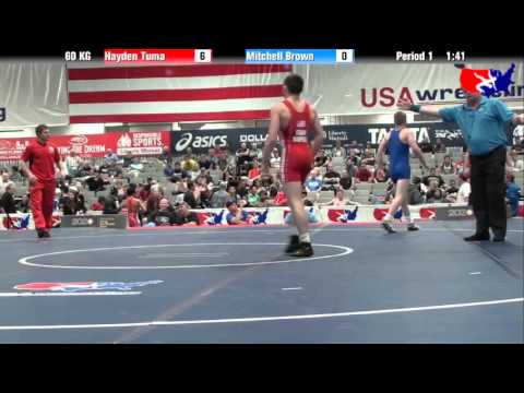 Hayden Tuma vs. Mitchell Brown at 2013 Junior Nationals - FILA - GR