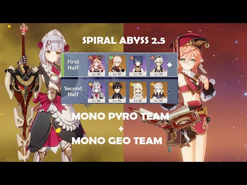 Spiral Abyss 2.5 Mono Geo C6 Noelle + F2P Build Mono Pyro Yanfei - Genshin Impact